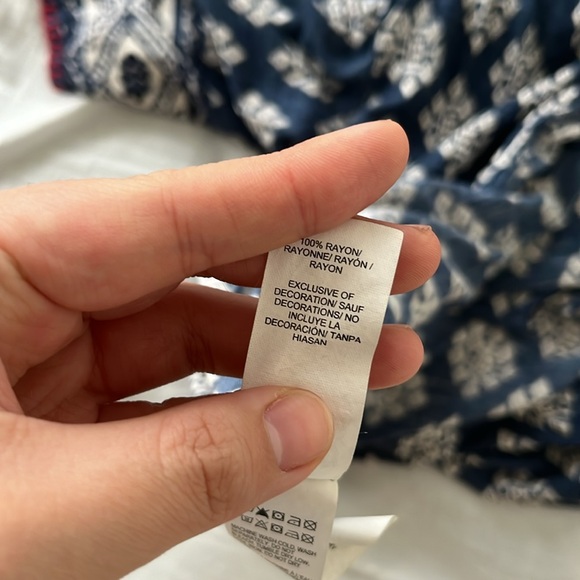 Lucky Brand Boho Embroidered Square Hem Blouse - Size L - Picture 3 of 4